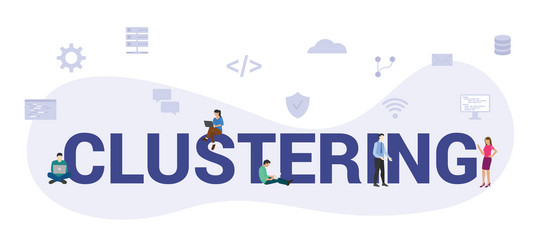 Clustering Data Analysis Concept vector image