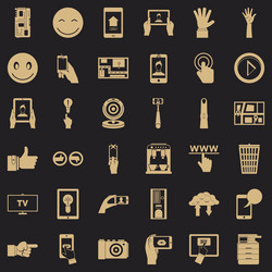 monitor icons set simple style vector image