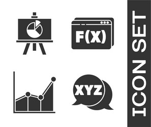 set xyz coordinate system chalkboard with diagram vector image