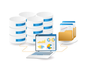 stored server database analysis vector image