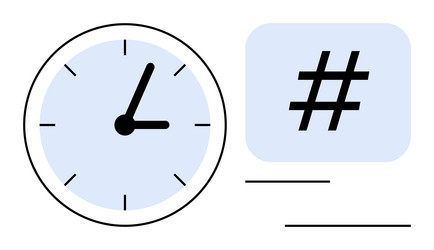 analog clock next to metadata tag icon vector image