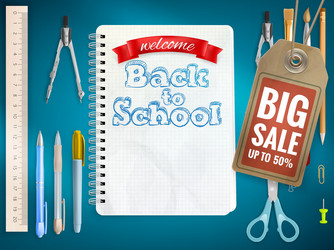 Back to school sale background eps 10 vector