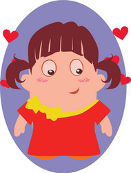 blushing and smiling funny avatar of little vector