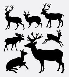 Deer Silhouette - Wild Animal Vector Image
