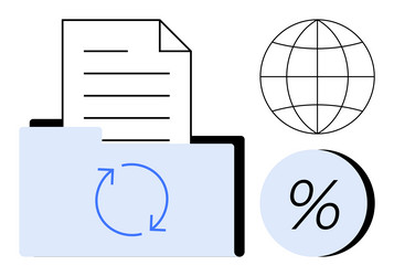 document management file folder with paper global vector image