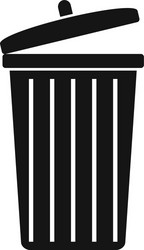 garbage bin icon simple style vector image