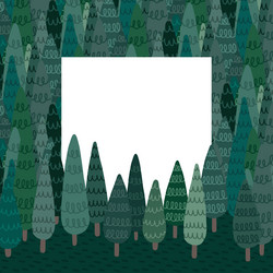 hand drawn of forest with blank space for text vector image