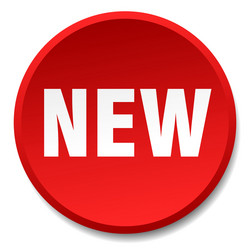 new red round flat isolated push button vector image