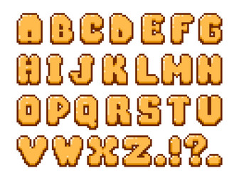 retro pixel font 8 bit old school video game vector image