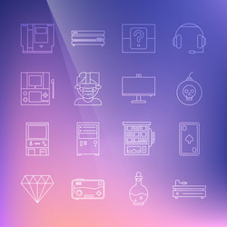 set line video game console playing card vector image