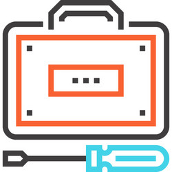 tech service flat line web icon concept vector image