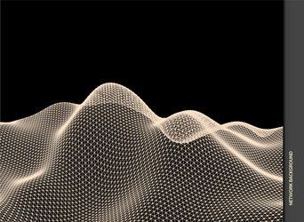 3D Wireframe Terrain Network vector image