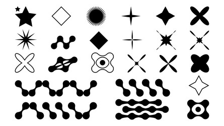 abstract shapes in y2k style brutalist retro vector image