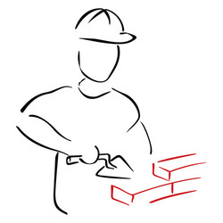 Bricklayer Constructing Wall vector image