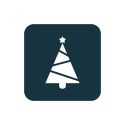 christmas tree icon rounded squares button vector image