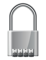 Code padlock lock with combination password vector
