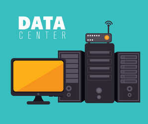data center and hosting vector image