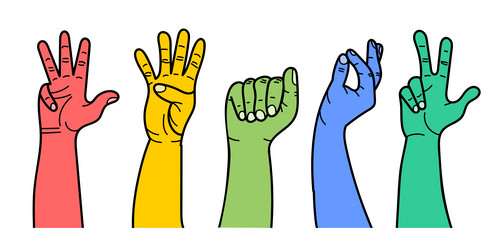 hands with different gestures vector
