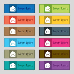 mail envelope icon sign set of twelve rectangular vector image