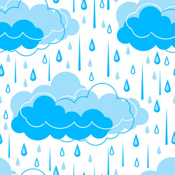 Pattern with clouds and rain stylized background vector