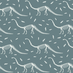 Seamless pattern with dinosaur skeleton vector