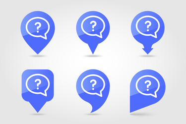 Speech bubble with question mark pin map icon vector