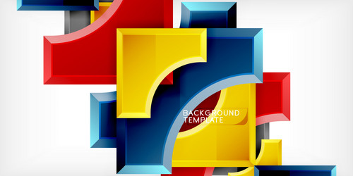 square arrow shapes with round elements vector image