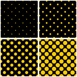 tile summer pattern set with yellow polka dots vector