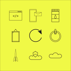 web linear icon set simple outline icons vector image