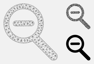 zoom out mesh 2d model and triangle mosaic vector image