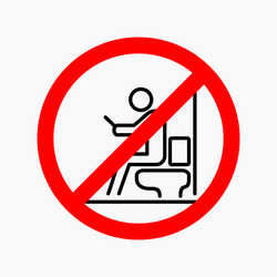 man using smartphone in toilet not allowed sign vector image