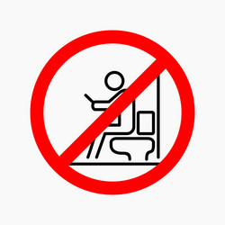 Man using smartphone in toilet not allowed sign vector