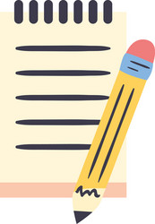 pencil with notebook line and fill style icon vector image