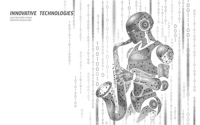 Robot Saxophone Binary Code vector image