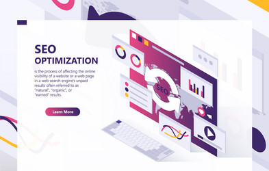 SEO Optimization Isometric Background vector image
