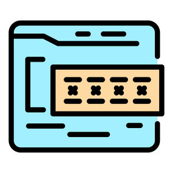web password icon color outline vector image
