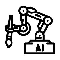 ai image generation future technology line icon vector