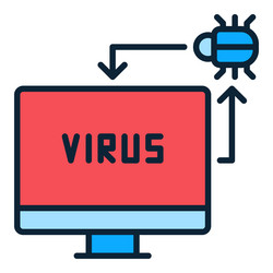 bug inside computer pc viruses colored icon vector image