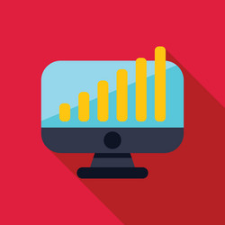 computer monitor showing growing bar graph vector image