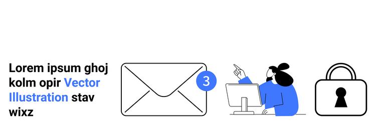 email notification with person checking mail vector image