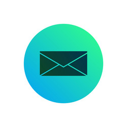 mail icon or button envelope sign on round gradie vector image