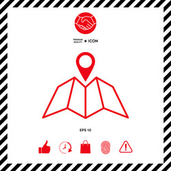 map icon with pin pointer vector image