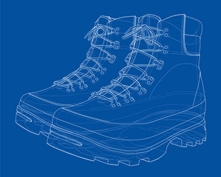 mens boot concept rendering of 3d vector