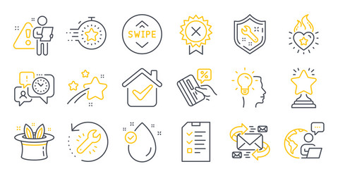 Set business icons such as interview swipe up vector