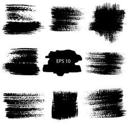 Set ink splash spray spots blobs labels grunge vector
