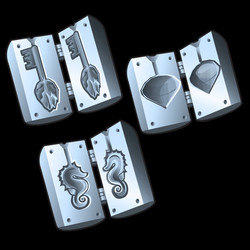 three molds for casting of different shapes vector image