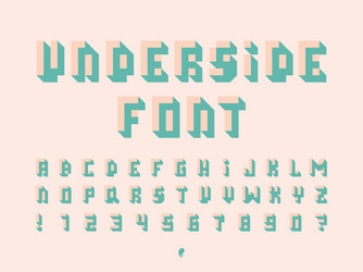 Underside font alphabet vector