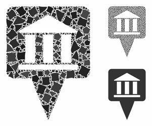 Bank building pointer composition icon rough vector