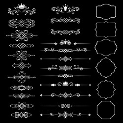 floral design elements set ornamental vintage Vector Image