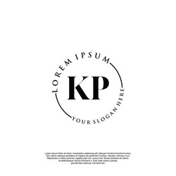Initial kp handwriting logo with watercolor Vector Image